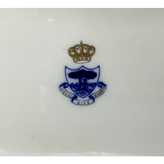 Mid-Century Modern Vintage Hotel Ritz Madrid Spain Porcelain Ashtray Catchall Dish For Sale - Image 3 of 12
