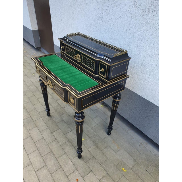 Napoleon III Ebonized Ladys Writing Desk, 1860s For Sale - Image 6 of 7