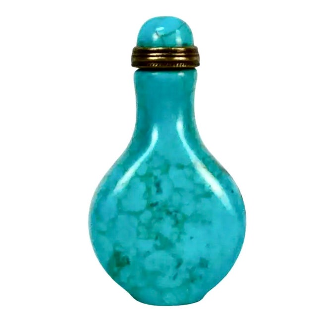 Gemstone Two Chinese Turquoise Snuff Bottles For Sale - Image 7 of 8