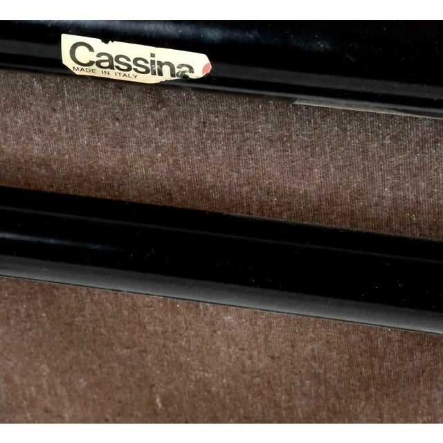 1980s 1980s Gianfranco Frattini for Cassina Dining Chair Set of 6, Black Lacquered Frame, Pink, 1985 For Sale - Image 5 of 5