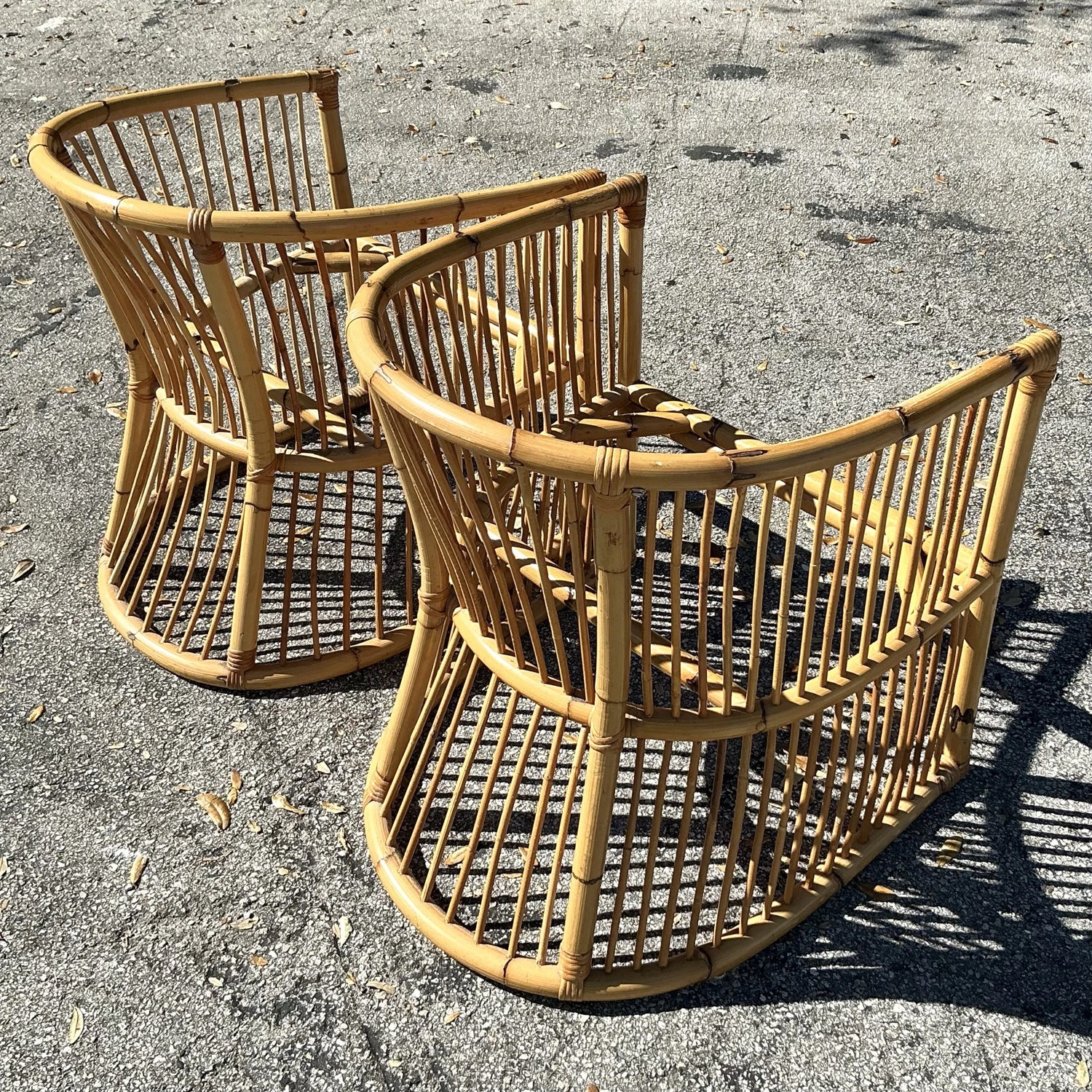 Vintage Coastal Bamboo Tub Chairs - a Pair — additional photo 5
