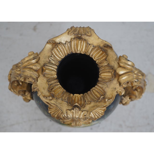 Pair of Louis XV Polychrome & Gilt Composite Baluster Urns For Sale In Philadelphia - Image 6 of 18