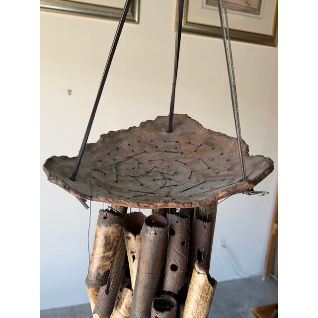 1980s Vintage Organic Studio Pottery Wind Chime For Sale - Image 5 of 12