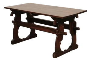 Early 19th C. Oak Trestle Table, France