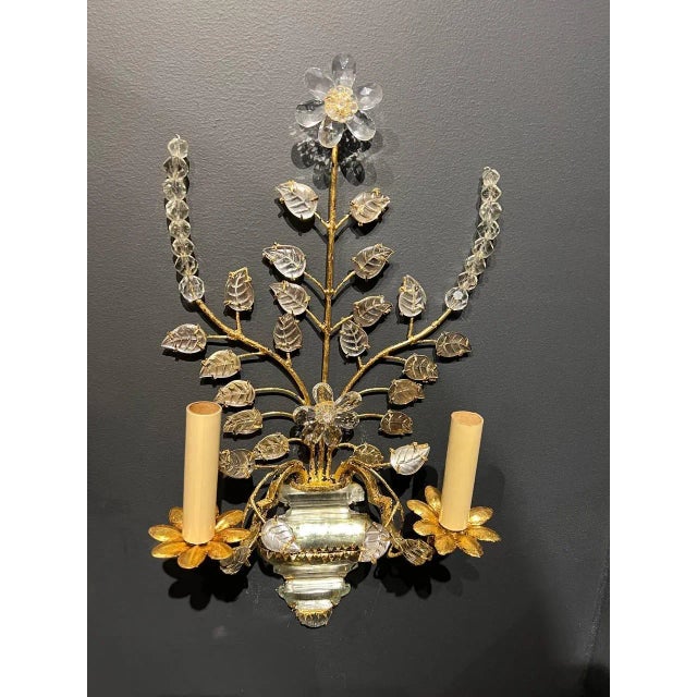 Metal 1930s French Gilt Metal Sconces - A Pair For Sale - Image 7 of 9