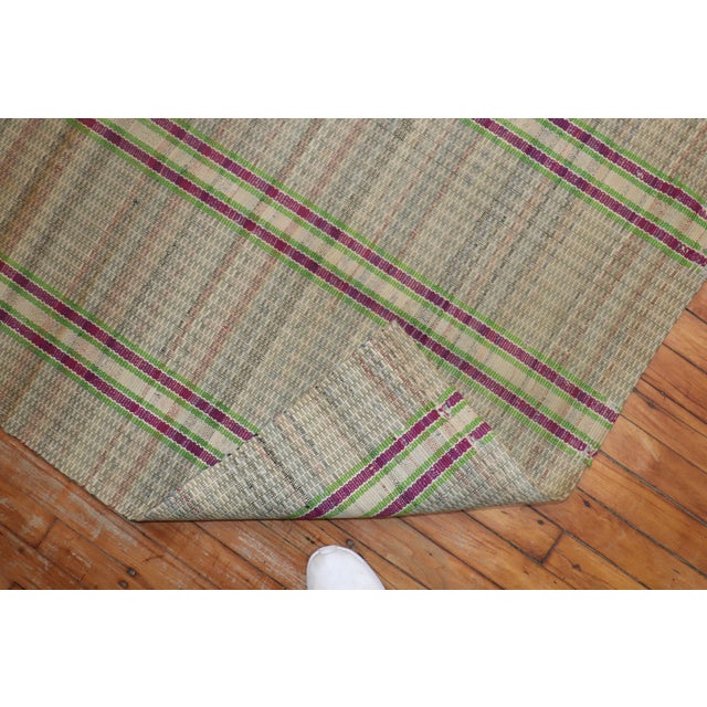 Plaid American Rag Rug Runners, Set of 2, Mid-20th Century - 3'2" x 14'11" For Sale - Image 4 of 6