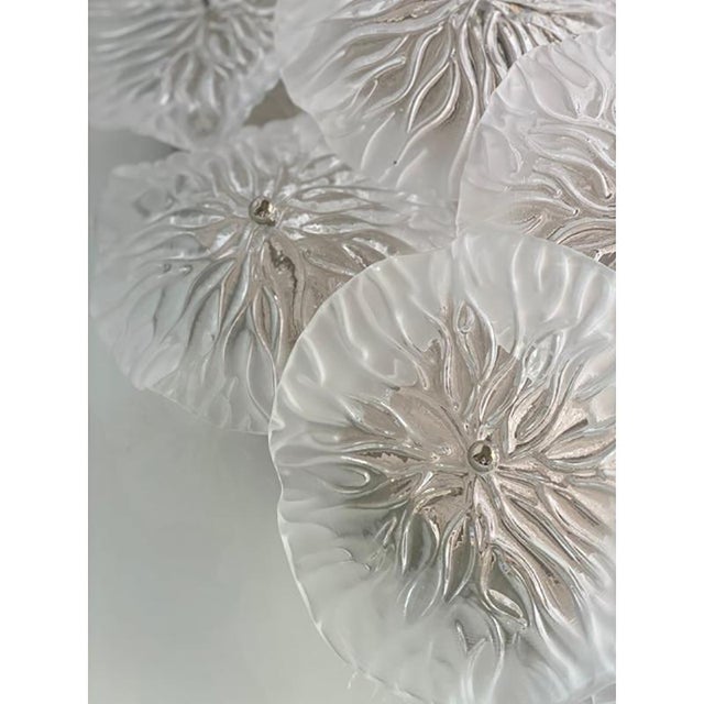 White Floreal Murano Glass Flush Mount by Simoeng For Sale - Image 8 of 9