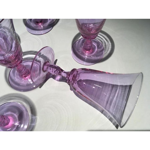 Mid-Century Purple Murano Glasses, Venice, Italy, 1960s, Set of 6 For Sale - Image 16 of 18