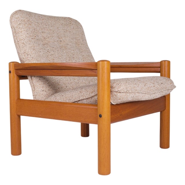Danish Armchair in Teak and Wool, 1970s For Sale