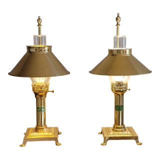 Pair of Vintage Brass Lamps Inspired by the Paris-Istanbul Orient Express For Sale