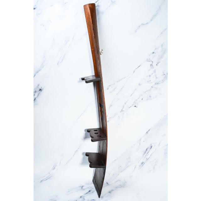 Rare Antique English Clare College Cambridge University Hand Painted Rowing Oar Repurposed Pipe Shelf Rack Tobacciana For Sale - Image 9 of 14