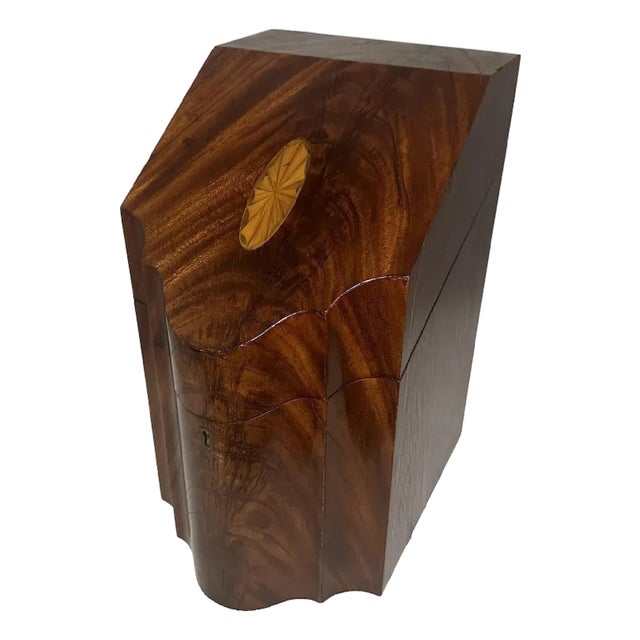 George III Mahogany Knife Box: 18th Century Serpentine Stationery Storage For Sale