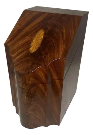 George III Mahogany Knife Box: 18th Century Serpentine Stationery Storage