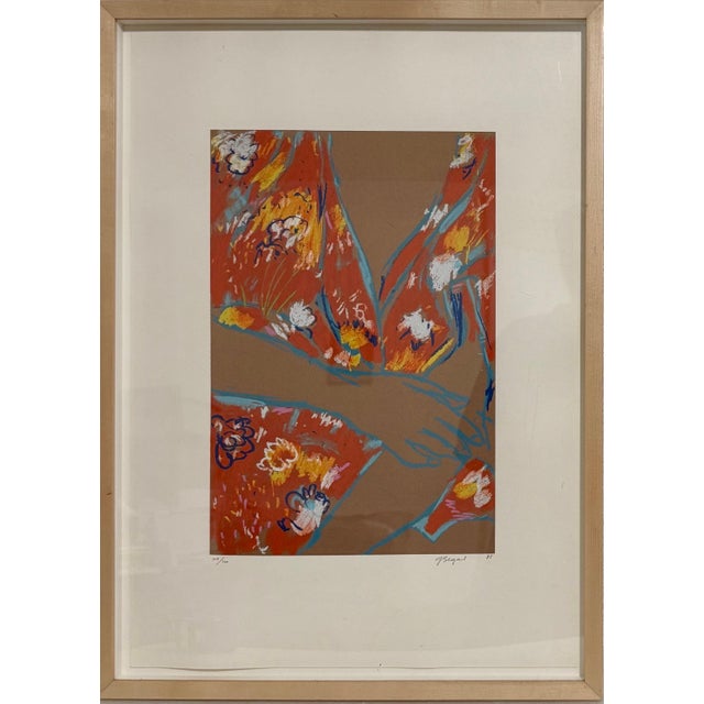 George Segal, American Pop Art George Segal Color Expressionist Lithograph Woman in Red Kimono, 1985 For Sale - Image 4 of 10