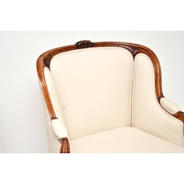 Brown Vintage French Walnut Armchairs, 1920, Set of 2 For Sale - Image 8 of 14