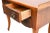 The Biedermeier Mahogany 3 Drawer Side Table with Gallery is a fully assembled antique piece with a rich brown color and...