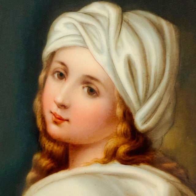 Antique 19th C. German Porcelain Plaque of Beatrice Cenci Signed C. Russhuldt, Gilt Rococo Frame For Sale In San Diego - Image 6 of 12