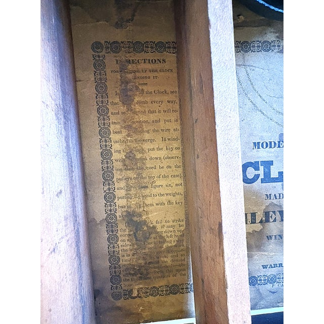 Antique 1800's Riley Whiting Eight Day Mantel Clock With Reverse Painted Glass Door For Sale - Image 15 of 18