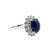 Metal 14k White Gold Lady Diana Ring 4.76 Carat Natural Sapphire & Diamond Halo Ring, Size 7 For Sale - Image 7 of 11
