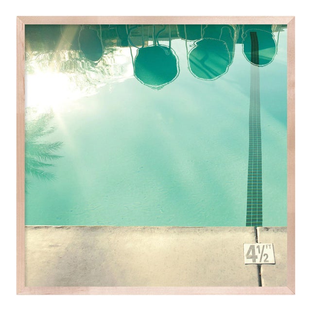 Pool Reflections by Christine Flynn in Natural Maple Framed Paper, Medium Art Print For Sale