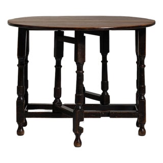 19th Century France Jacobean Brown Wood Console Table For Sale