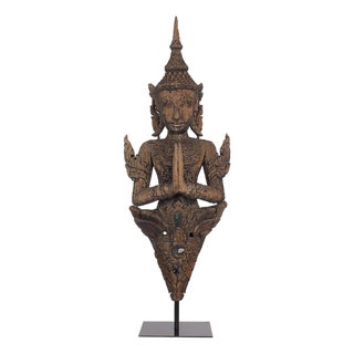 Thai Artist, Carved Temple Guardian, 18th Century, Wood For Sale