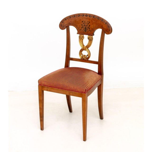 Wood Russian Style Birch & Parcel Gilt Dining Chairs, 4 For Sale - Image 7 of 7