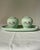 Shakers measure 2 1/2 inches tall, 2 3/4 inches wide at the top and 1 1/2 inches wide at the bottom. Dish measures 8 1/4...