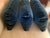Textile Set of 3 Navy Blue Velvet Rectangular Lumbar Pillows With Down Inserts For Sale - Image 7 of 18
