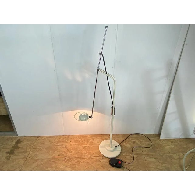 Ivory Vintage Lamp-Up with Chromed and Metal White Paint Floor Lamp, 1970s For Sale - Image 8 of 13