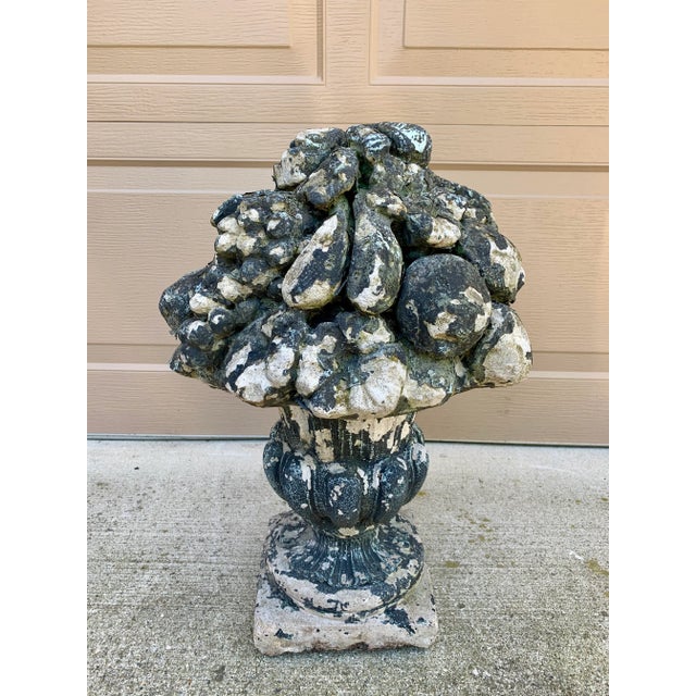 Early 20th Century Neoclassical Cast Stone Fruit-Filled Urn For Sale - Image 9 of 10