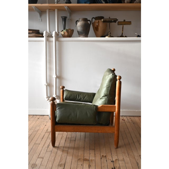 Green Eric Merthen's "Amiral" Style Leather Chairs, a Pair For Sale - Image 8 of 10