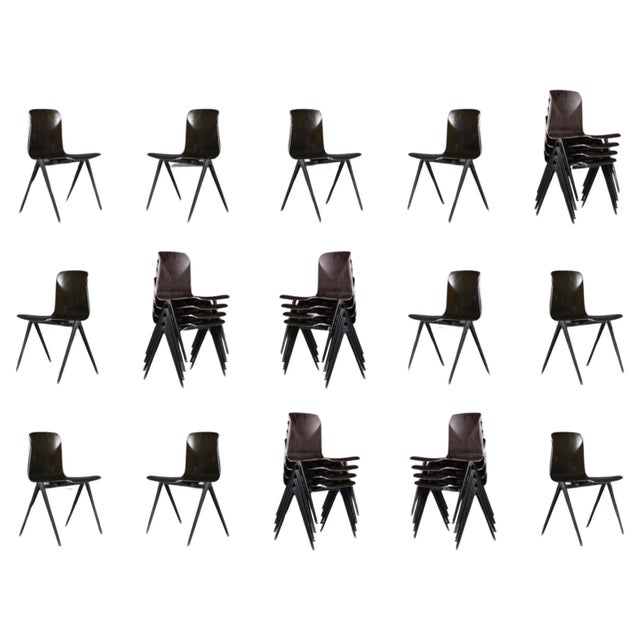 Large Stock Stackable Pagholz Galvanitas S22 Compas Dining Room Chairs, 1960s For Sale - Image 11 of 12