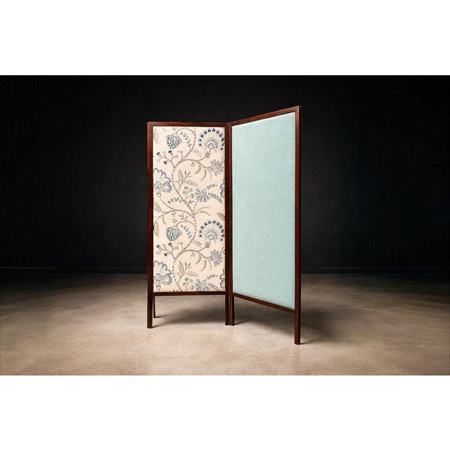 Sergio Rodrigues Three-Panel Screen in Brazilian Rosewood & Upholstered Fabrics by Sergio Rodrigues, 1960s For Sale - Image 4 of 9