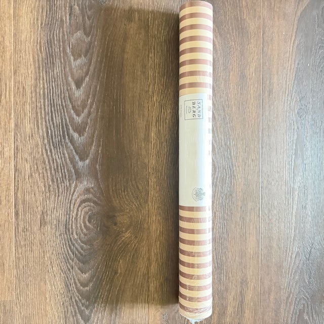 Traditional Burgundy and Cream Striped Wallpaper For Sale - Image 3 of 4