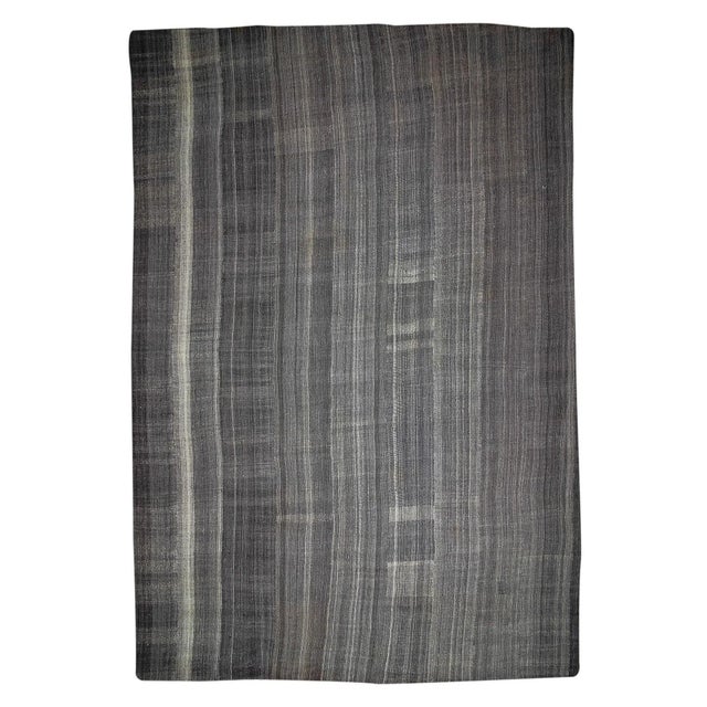 Textile Vintage Giant Gray Turkish Kilim Rug For Sale - Image 7 of 7