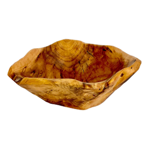 1960s Vintage Rustic Boho Chic Arts & Crafts Live Edge Teak Root Bowl - Hand Carved.