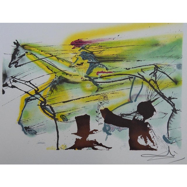 Modern Salvador Dali, Horses, The Racehorse, Signed Lithograph For Sale - Image 3 of 5