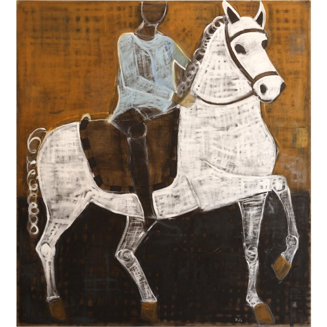 Contemporary Large Horse Oil Painting. Equestrian Painting 200 X 180 Cm For Sale
