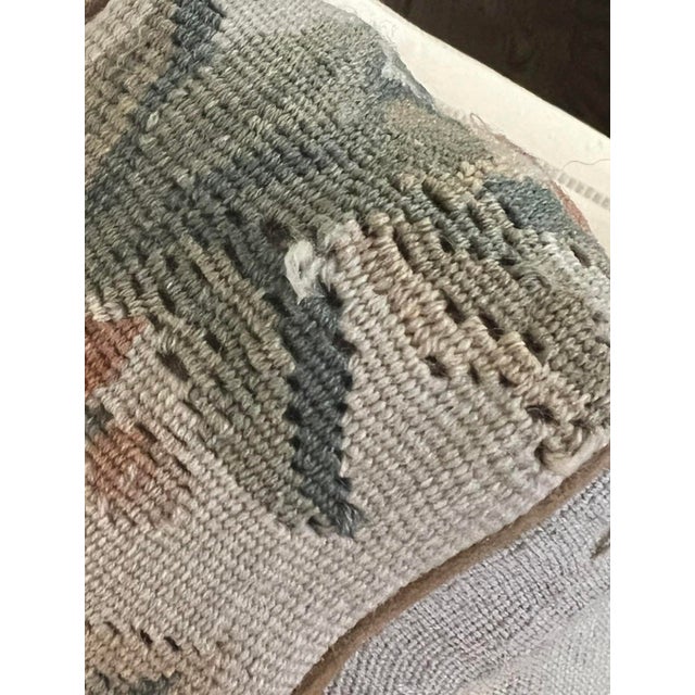 Textile Antique French Aubusson Tapestry Pillow Cushion Large 21" Cherub Lyre Book For Sale - Image 7 of 12