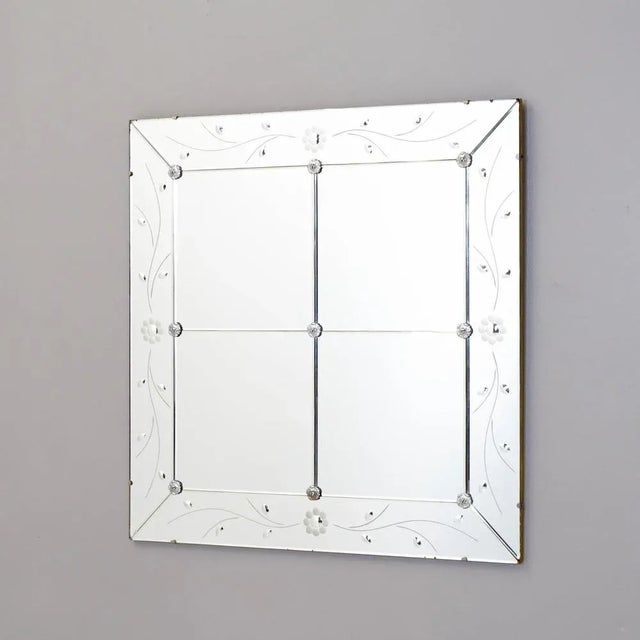 White Mid-Century Frameless Mirror For Sale - Image 8 of 8