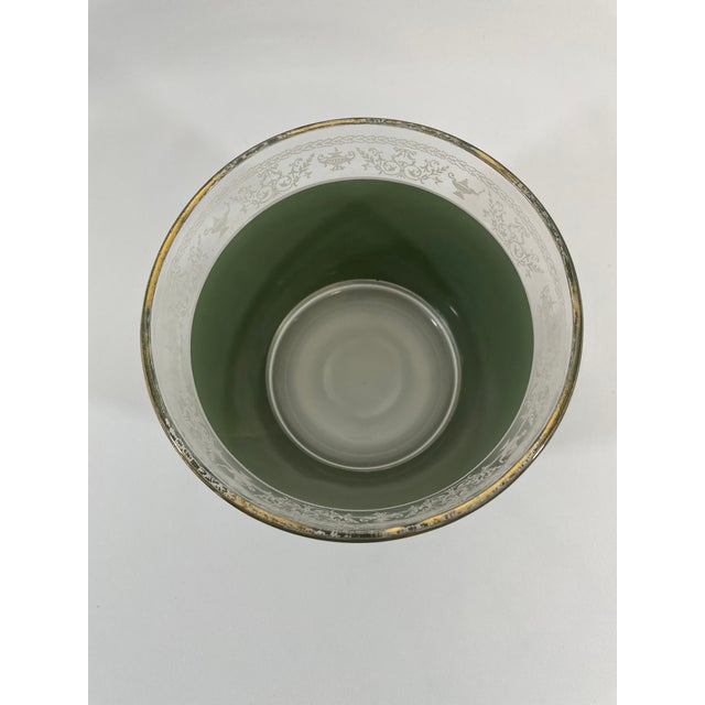 Glass Vintage 1950s Hellenic Classical Glass Ice Bucket For Sale - Image 7 of 12