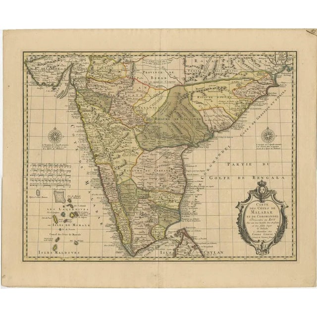 Antique Map of the Coast of Malabar and Coromandel in India For Sale - Image 5 of 6