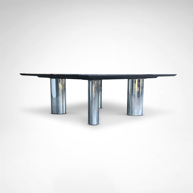 Postmodern Star Galaxy Granite and Brushed Metal Coffee Table by Draenert, Germany, 1980s For Sale - Image 4 of 8