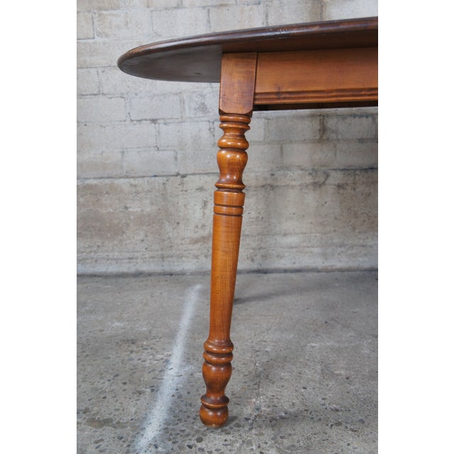 1960s 1960s Tell City Chair Co. Hard Rock Maple Colonial Style Round Extendable Dining Table For Sale - Image 5 of 13