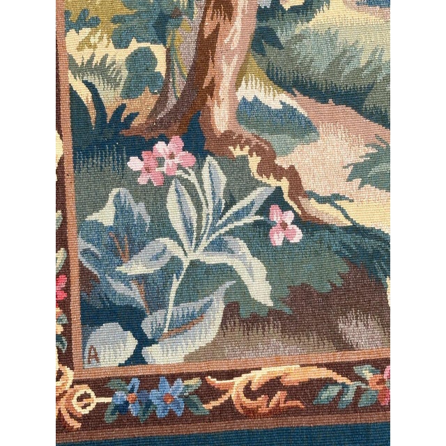Very beautiful 20th century Aubusson tapestry with a design of tapestries from 18th or 18th centuries, with the nature and...
