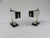 1950s Small Mid-Century Brass, Black & White Bedside Table Lamps, 1950s, Set of 2 For Sale - Image 5 of 18