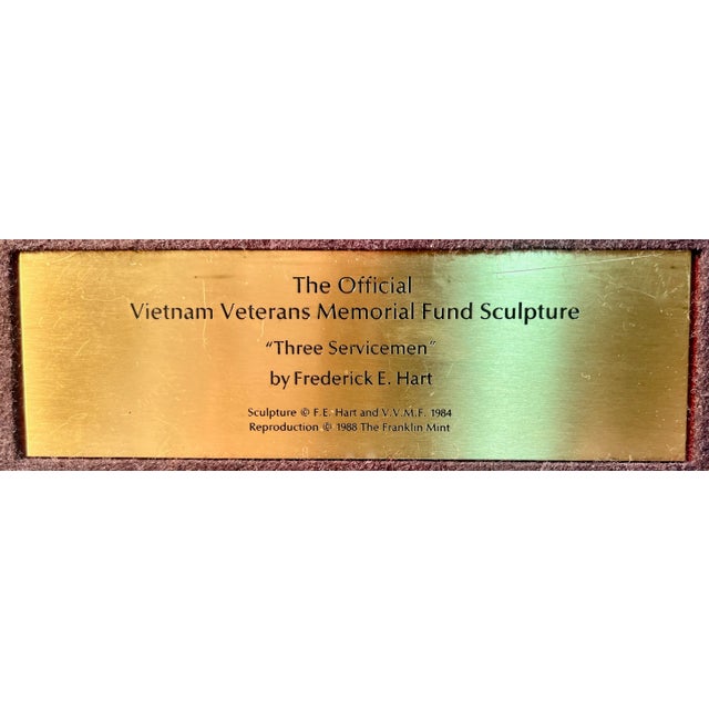 Bronze Sculpture "Three Servicemen" by Frederick Hart for the Vietnam Veterans Memorial Fund 1988 Franklin Mint For Sale In Providence - Image 6 of 10