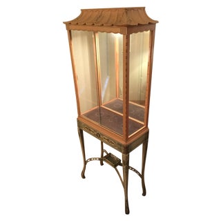 Chinoiserie Lighted Curio Cabinet For Sale