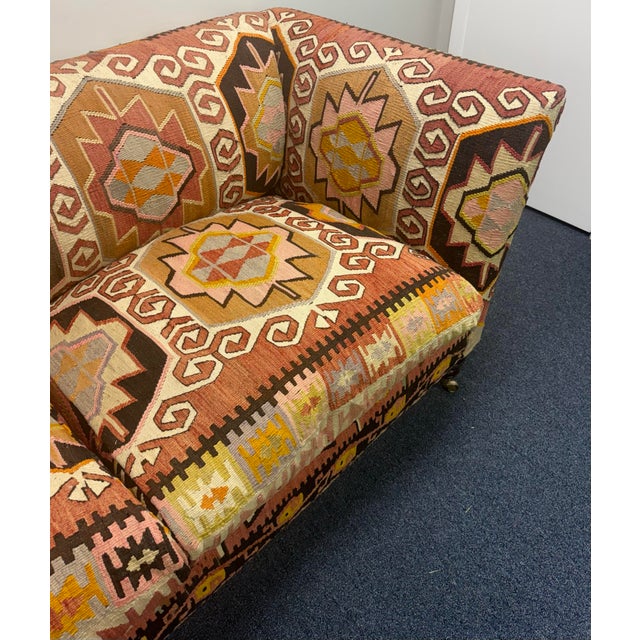 George Smith English George Smith Hand Woven Kilim Sofa For Sale - Image 4 of 12